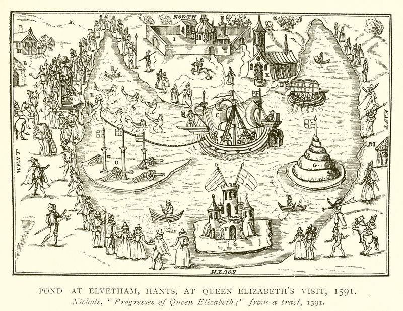 Pond at Elvetham, Hants, at Queen Elizabeth