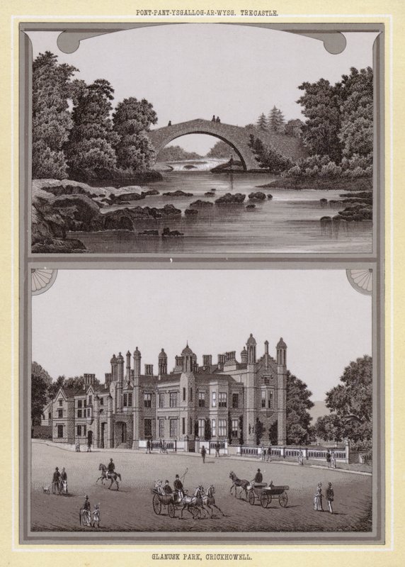 Pont-pant-ysgallog-ar-wysg, Trecastle; Glanusk Park, Crickhowell by English School
