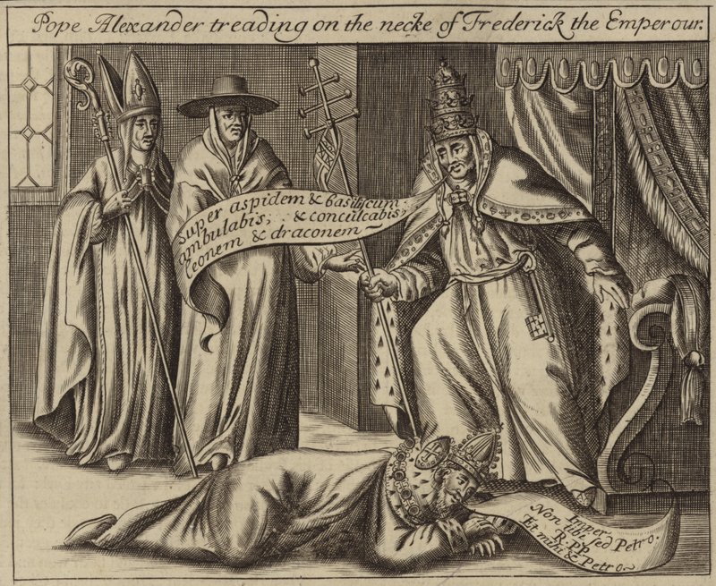 Pope Alexander Treading on the Neck of Frederick the Emperor by English School