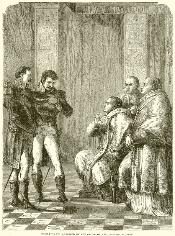Pope Pius VII Arrested by the Order of Napoleon Buonaparte by English School