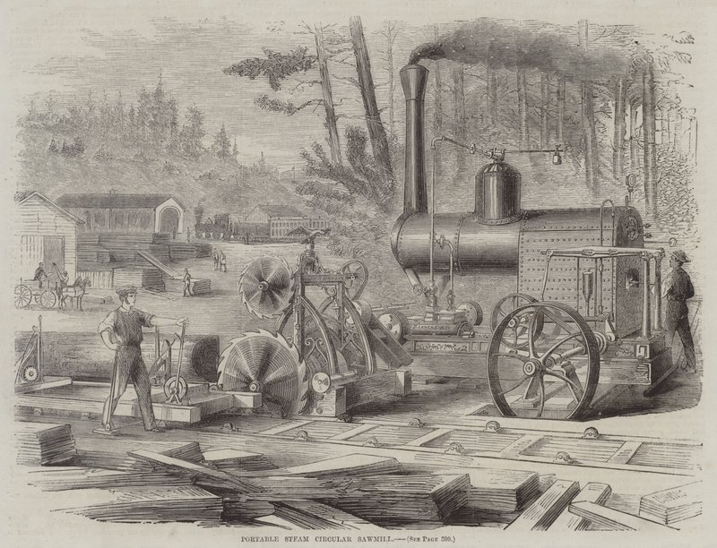 Portable Steam Circular Sawmill by English School