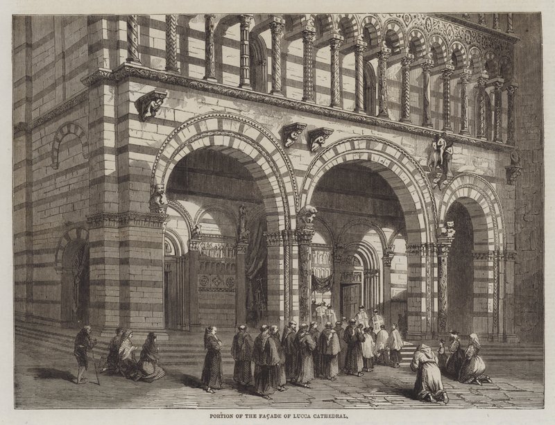 Portion of the Facade of Lucca Cathedral by English School