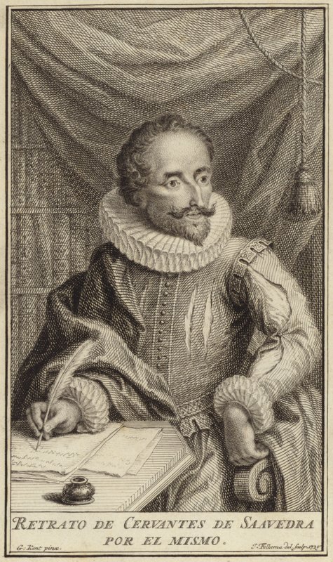 Portrait of Miguel de Cervantes by English School