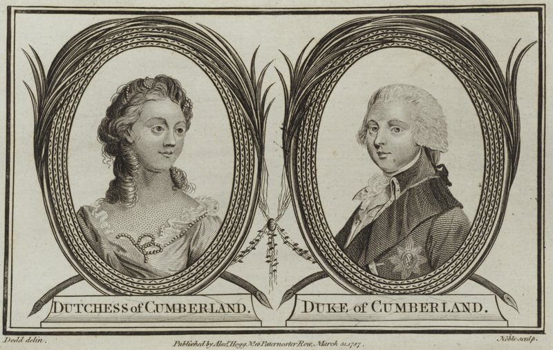 Portraits of the Duchess and Duke of Cumberland by English School