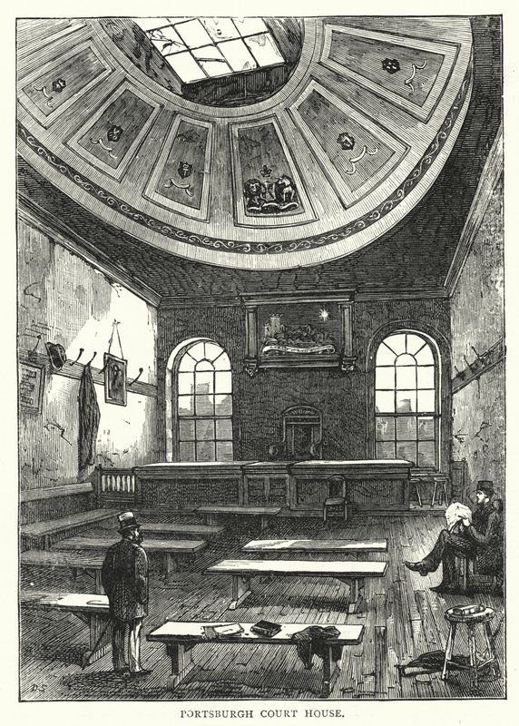 Portsburgh Court House (engraving) by English School