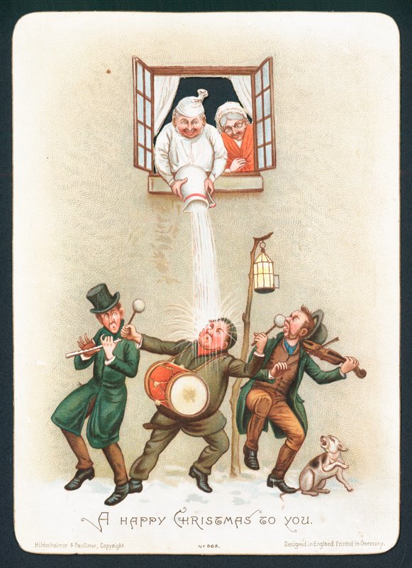 Pouring water on revellers by English School