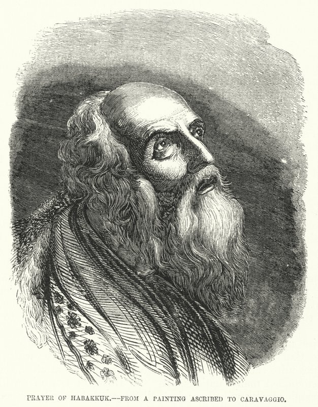 Prayer of Habakkuk, from a painting ascribed to Caravaggio by English School