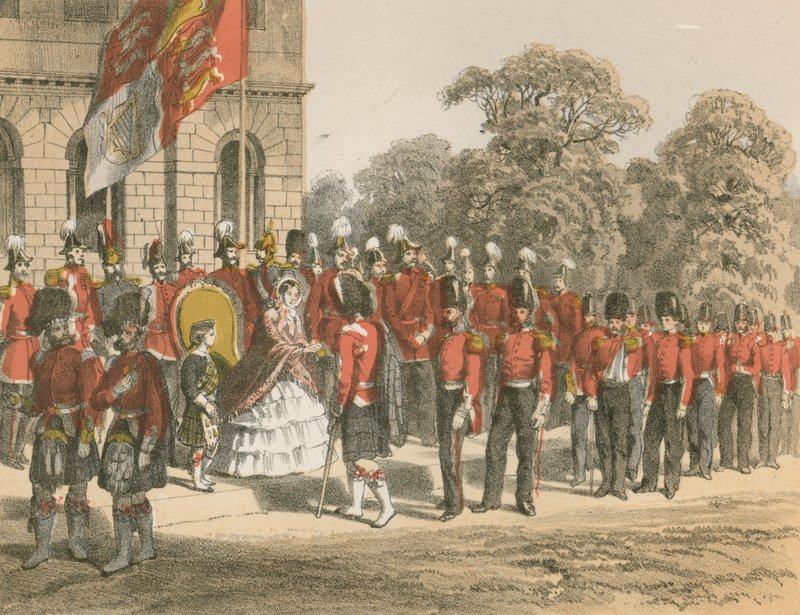 Presentation of Crimean Medals by Her Majesty, Horse Guards, London by English School