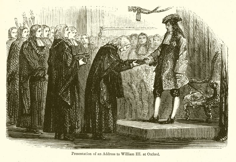 Presentation of an Address to William III at Oxford by English School