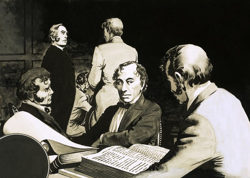 Prime Minister Benjamin Disraeli Confers with His Conservative Colleagues by English School