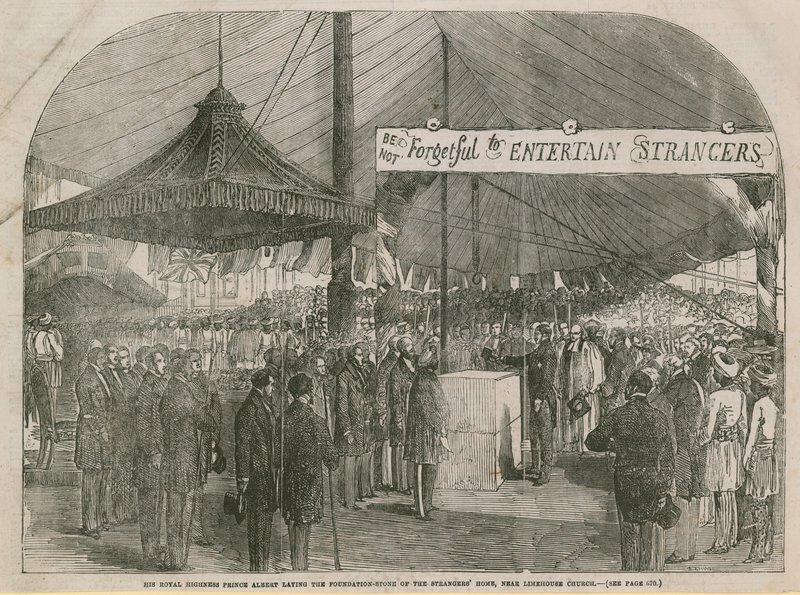 Prince Albert Laying the Foundation Stone of the Strangers