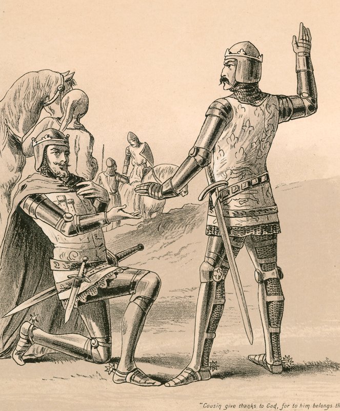Prince Edward, the Black Prince, and Don Pedro by English School