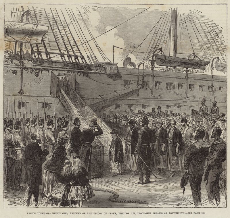 Prince Tokugawa Minbutaiho visiting the Serapis at Portsmouth by English School