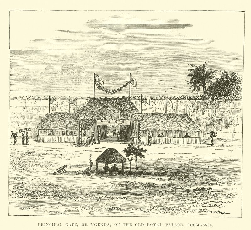 Principal Gate, or Mgenda, of the Old Royal Palace, Coomassie by English School