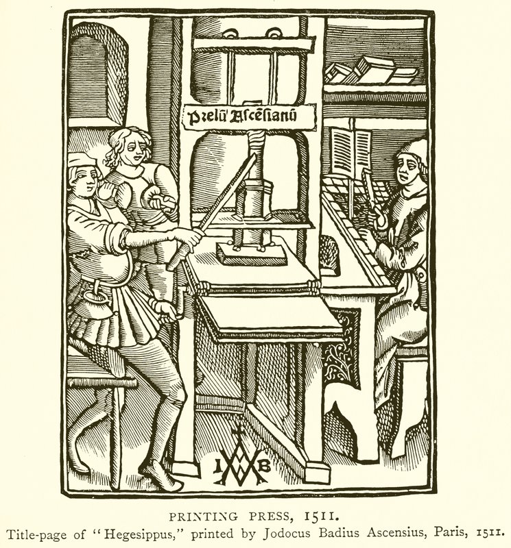 Printing Press, 1511 by English School