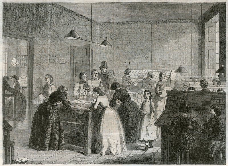 Printing office (Victoria Press) in Great Coram Street, for the employment of women as compositors by English School