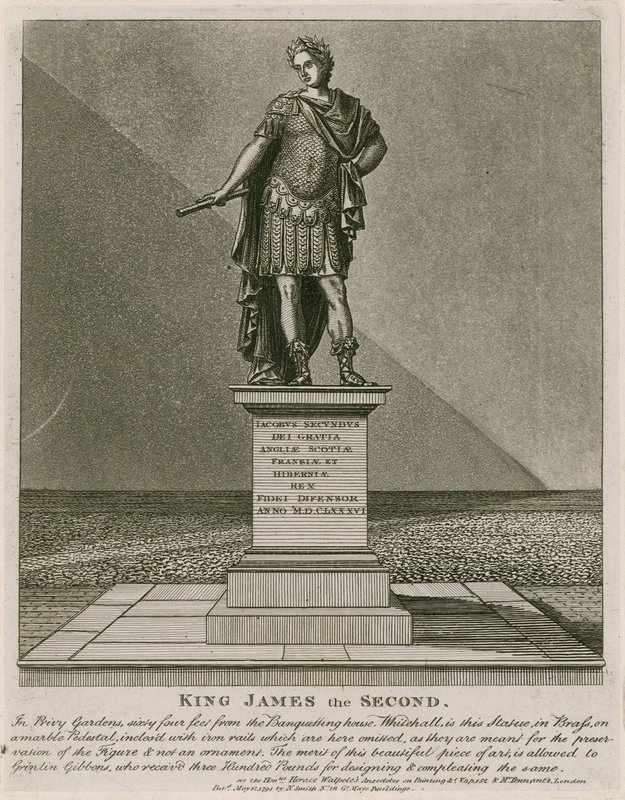 Privy Garden Westminster, Statue of King James II by English School
