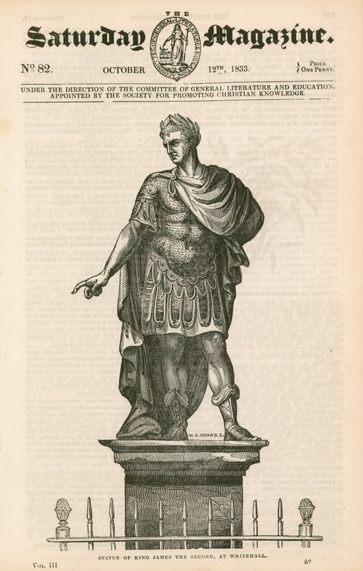 Privy Garden Westminster, Statue of King James II by English School
