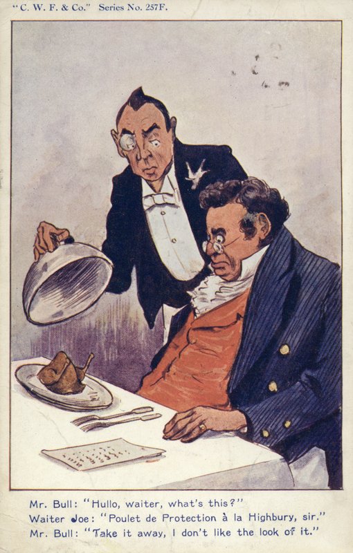 Pro-Free Trade Postcard by English School