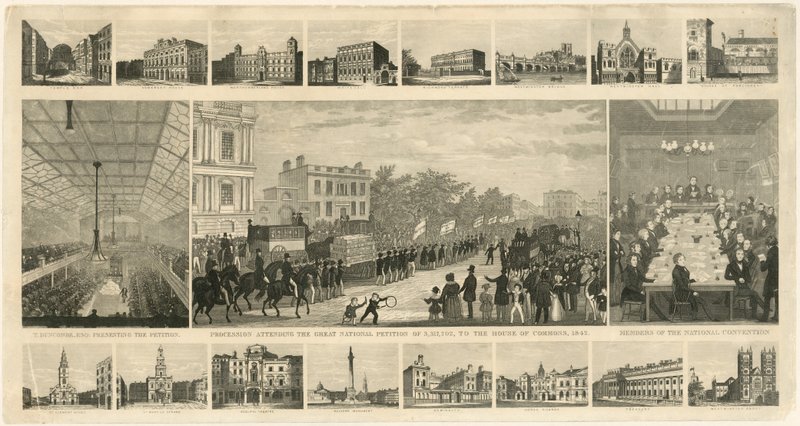 Procession Attending the Great National Petition of 3,317,702, to the House of Commons, 1842 by English School