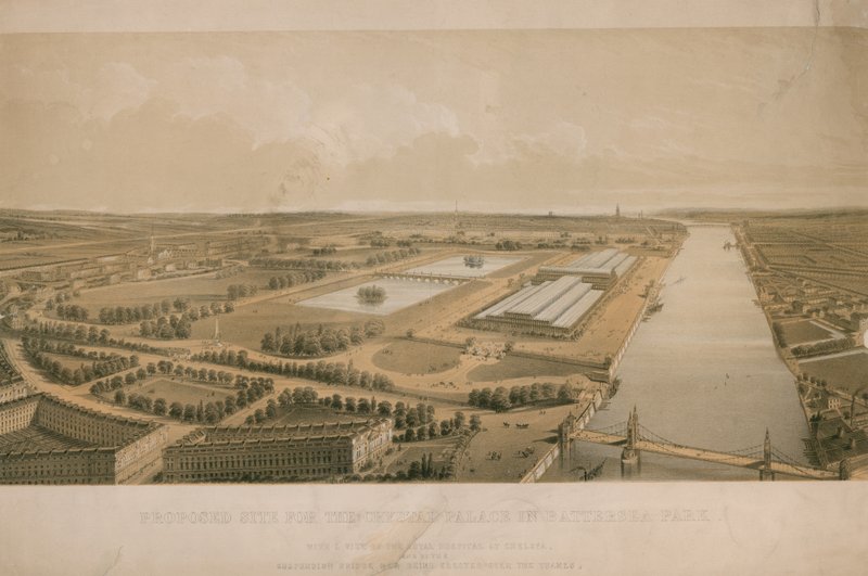 Proposed Site for the Crystal Palace in Battersea Park by English School