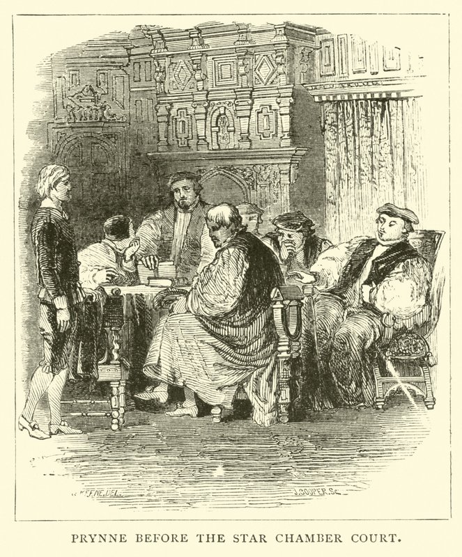Prynne before the Star Chamber Court by English School