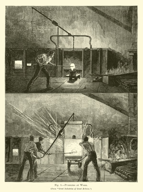 Puddlers at Work by English School
