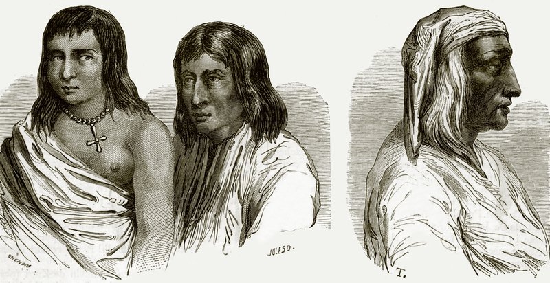 Pueblo or Town-Dwelling Indians and Alcalde of Santo Domingo by English School