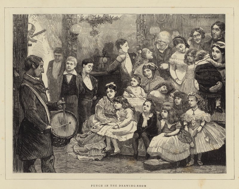 Punch in the Drawing-Room (engraving) by English School