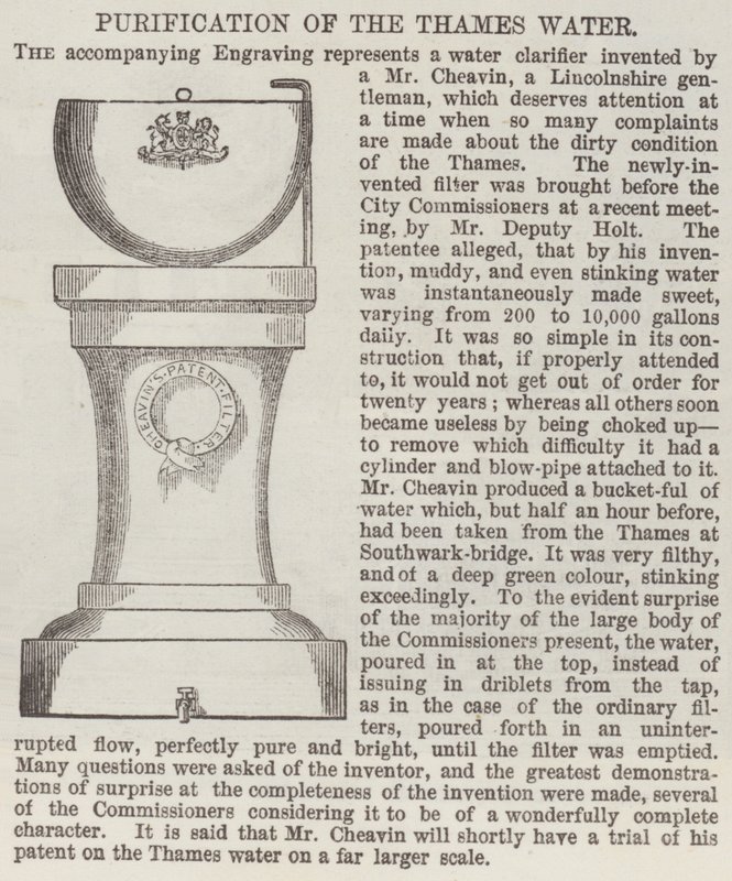 Purification of the Thames Water by English School