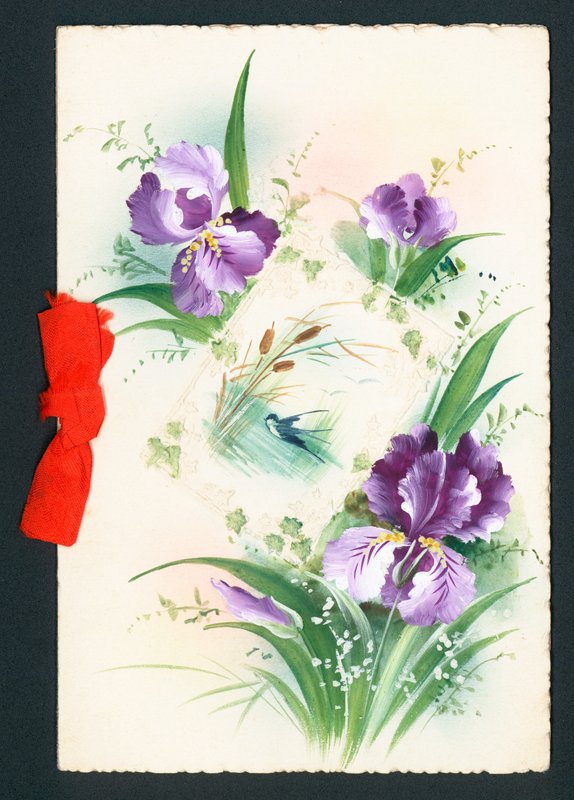 Purple Iris Flowers by English School