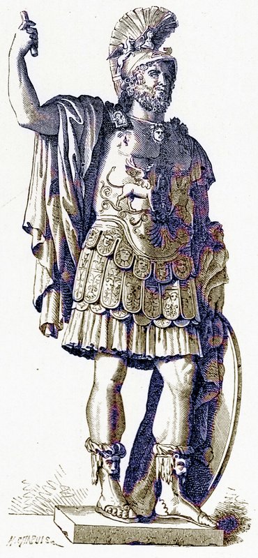 Pyrrhus, Illustration from History of Rome by Victor Duruy, Published 1884 by English School