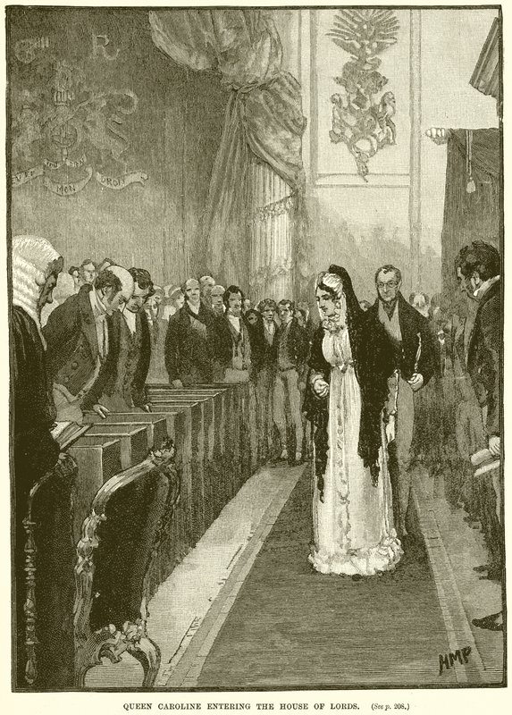 Queen Caroline entering the House of Lords by English School