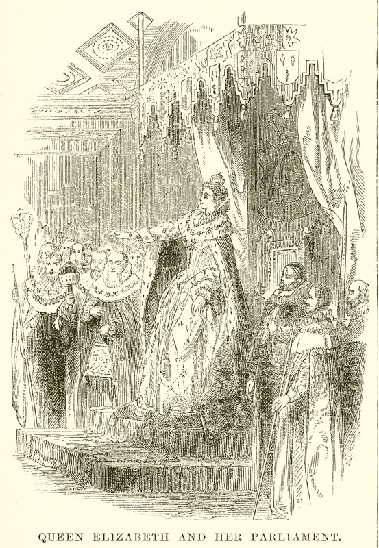 Queen Elizabeth and her Parliament by English School