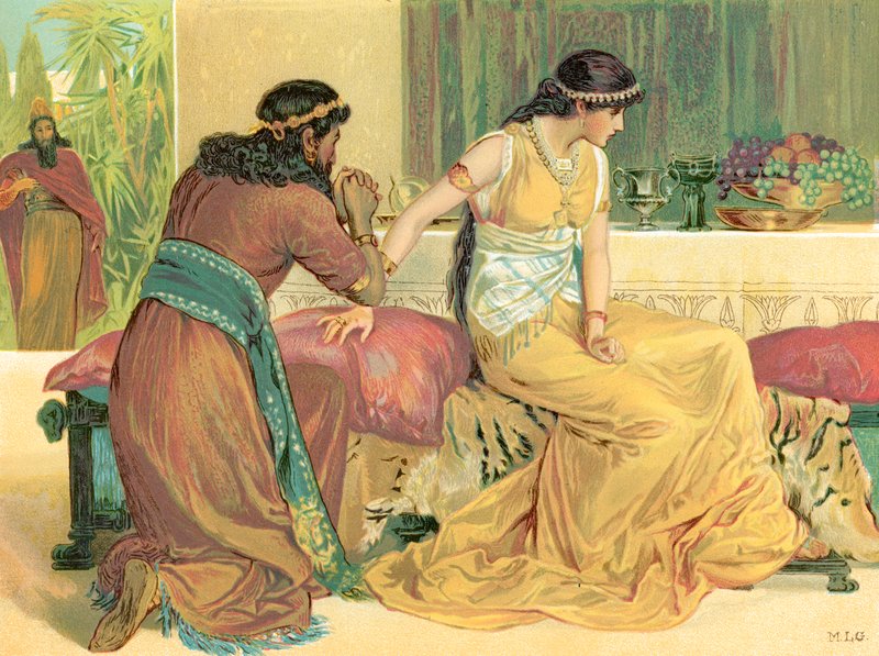Queen Esther and Haman by English School