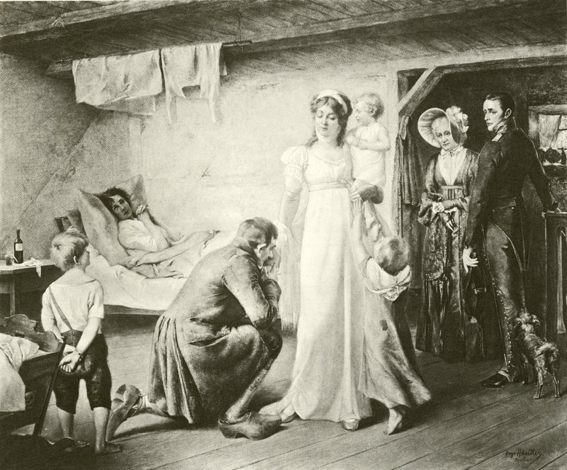 Queen Louisa of Prussia Visiting the Poor by English School