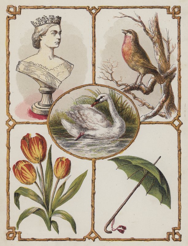 Queen, Robin, Swan, Tulip, Umbrella by English School
