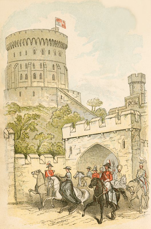 Queen Victoria Riding Out of Windsor Castle by English School