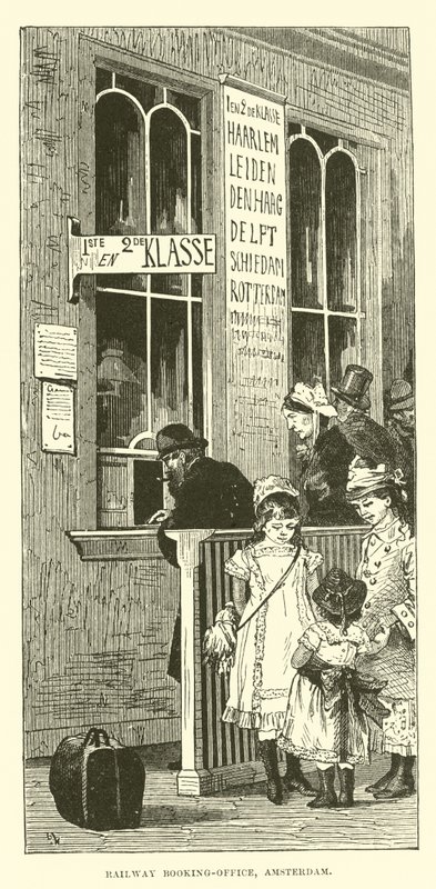 Railway booking-office, Amsterdam by English School