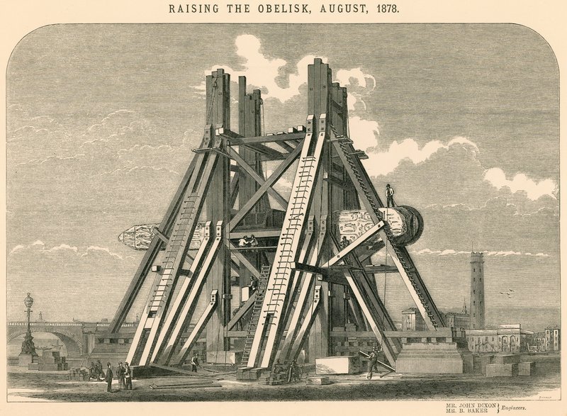 Raising the Obelisk, August 1878 by English School