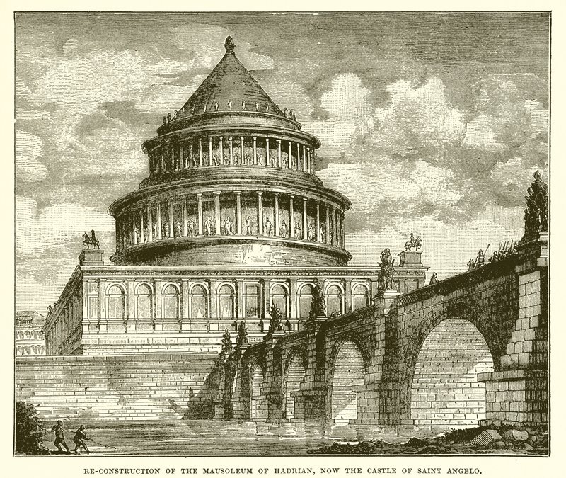 Reconstruction of the Mausoleum of Hadrian, Now the Castle of Saint Angelo by English School