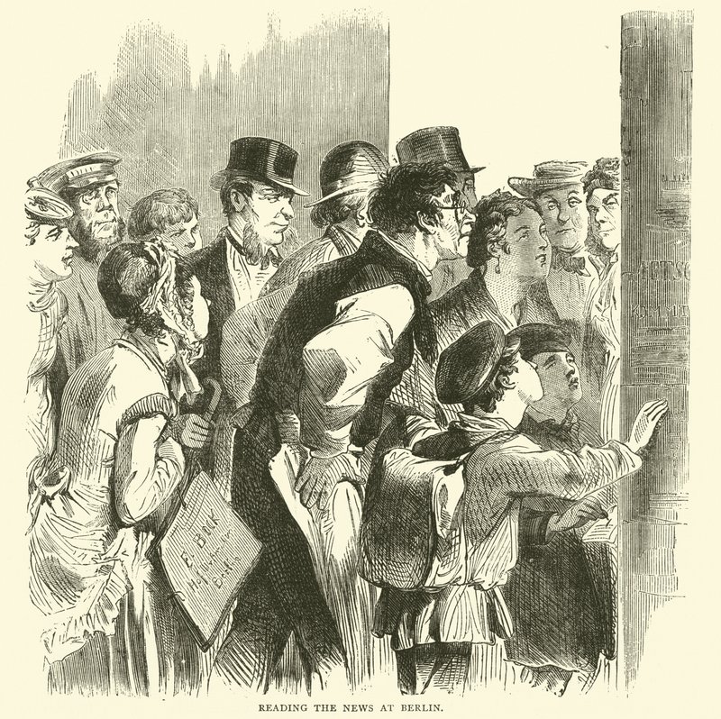 Reading the News at Berlin, November 1870 by English School
