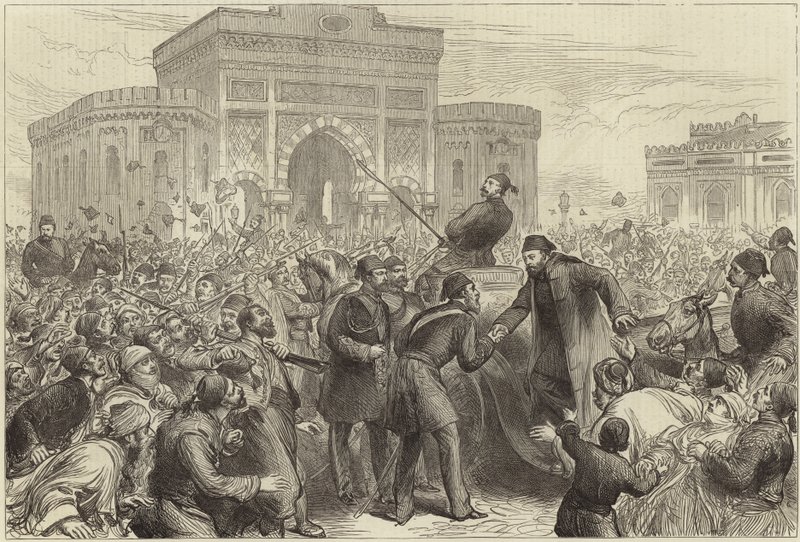 Reception of Osman Pasha at the Seraskerate by English School