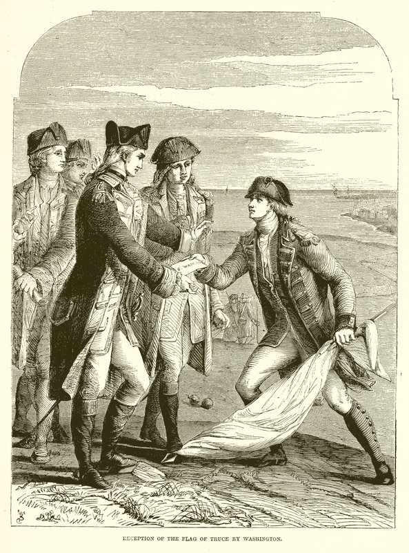 Reception of the Flag of Truce by Washington by English School