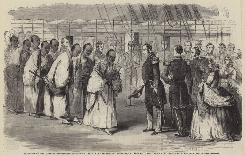Reception of the Japanese Ambassadors on Deck of the U.S. Steam Frigate 