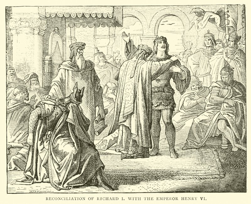 Reconciliation of Richard I with the Emperor Henry VI by English School