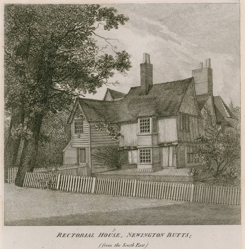 Rectorial House at Newington Butts, Southwark, London, from the south east by English School