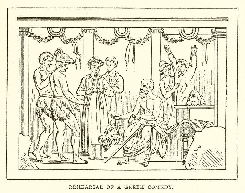 Rehearsal of a Greek Comedy by English School