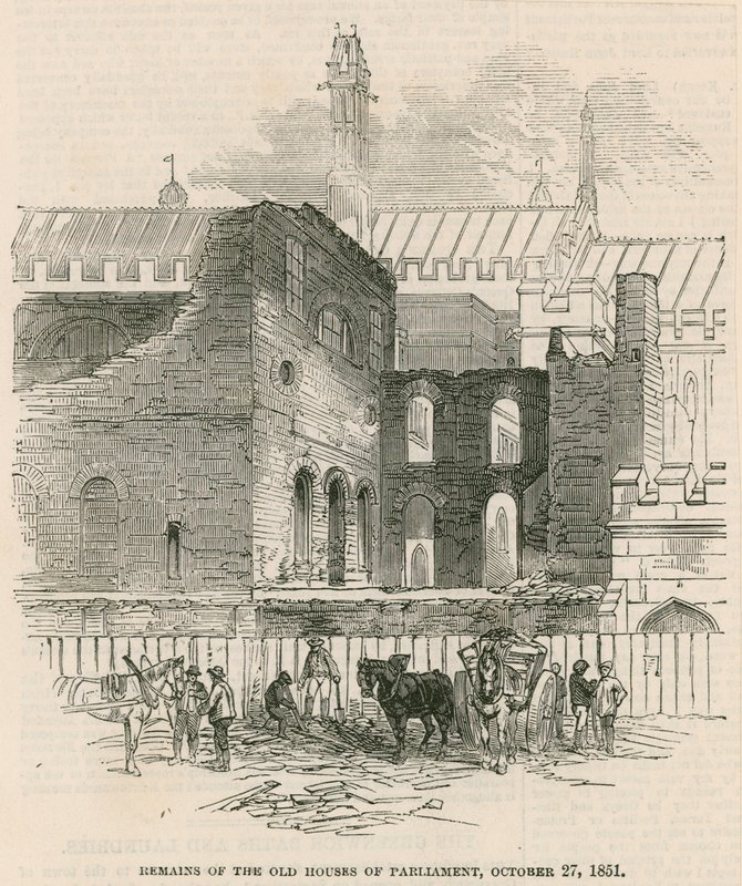 Remains of the Old Houses of Parliament, 27 October 1851 by English School