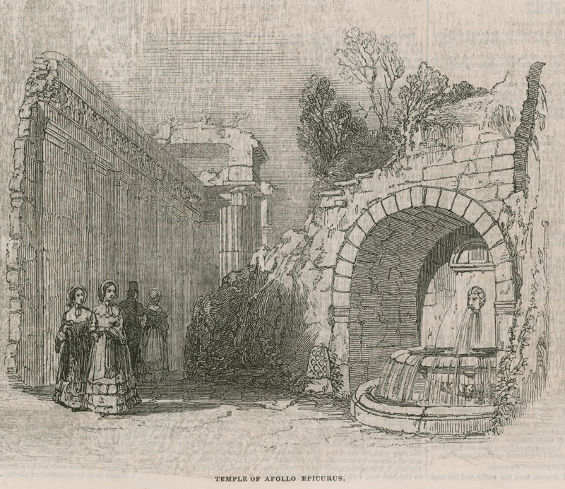 Reopening of the Colosseum, Regents Park: Temple of Apollo Epicurus by English School
